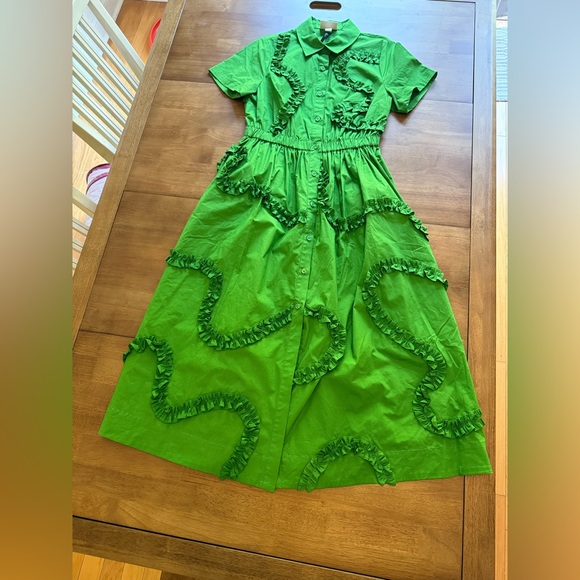 NWT Ribbon Short Sleeve Midi Shirtdress kate spade new york x Target Green XS - Picture 5 of 12